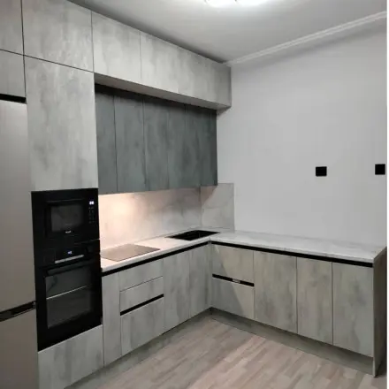 Кухня Бетон светлый Бетон темный профиль Gola 2